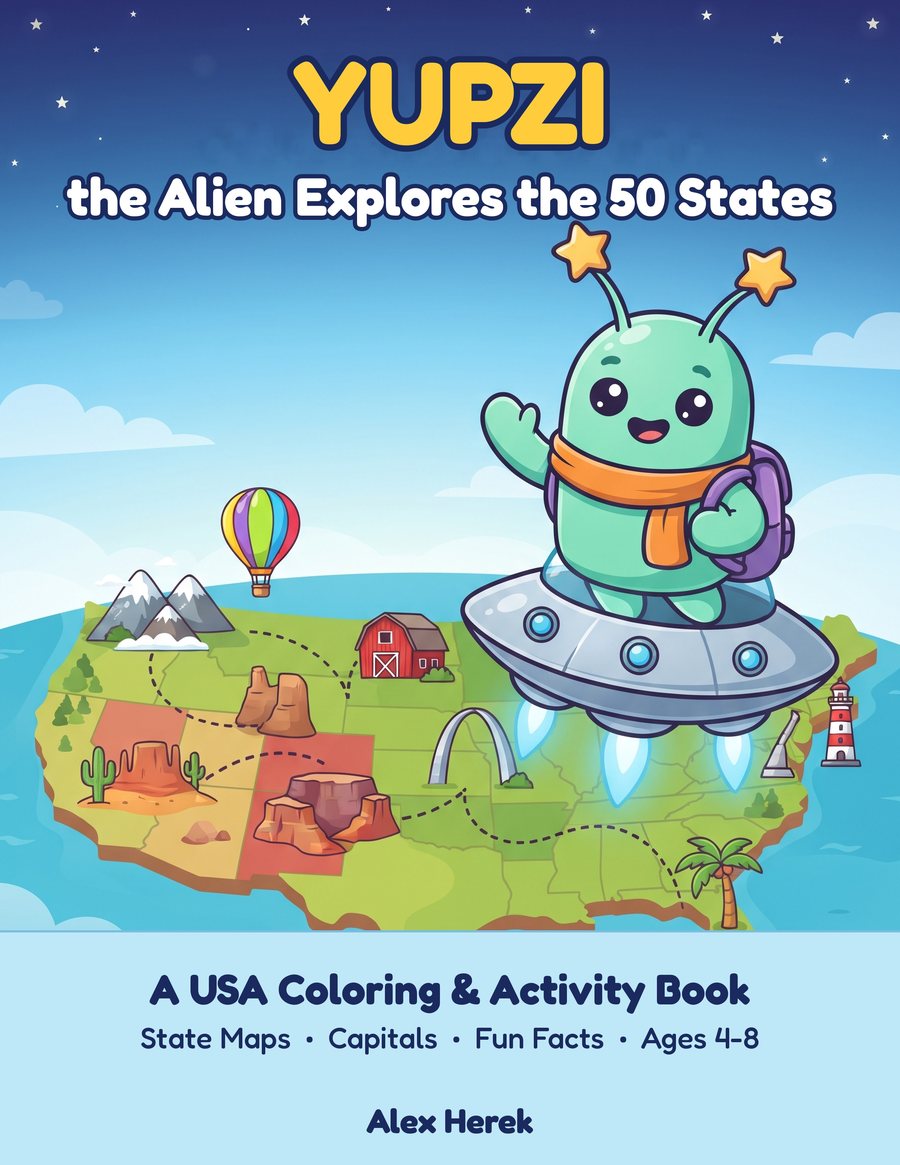 Yupzi the Alien Explores — Yupzi the Alien Explores the 50 States cover