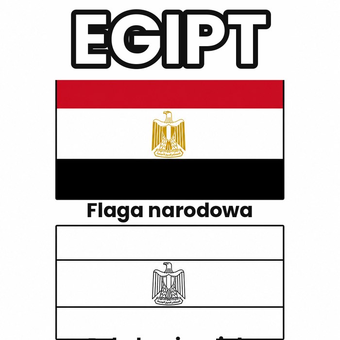 Karta do kolorowania — flaga i mapa Egiptu